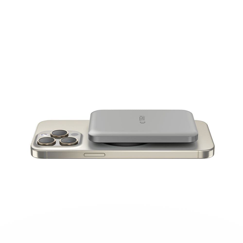 Baterie Externa Wireless Tech-Protect PB10 LifeMag, 5000mAh, 15W, PD + FQI, 1 x QI - 1 x USB-C, Gri