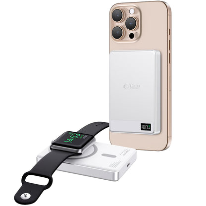 Baterie Externa Wireless Tech-Protect PB33 LifeMag, 5000mAh, 15W, FQI, 1 x QI - 1 x USB-C, Gri