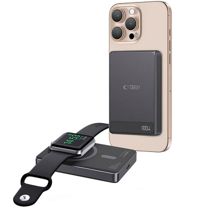 Baterie Externa Wireless Tech-Protect PB33 LifeMag, 5000mAh, 15W, FQI, 1 x QI - 1 x USB-C, Neagra