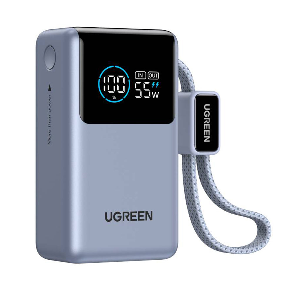 Baterie Externa UGREEN Nexode Pro PB727 (75701B), 10000mAh, 55W, QC + PD, 1 x USB-A - 2 x USB-C, Gri