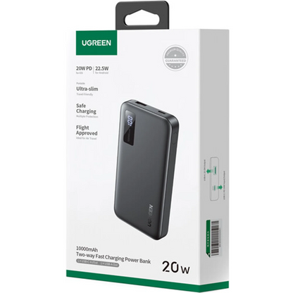 Baterie Externa UGREEN PB311, 10000mAh, 22.5W, QC + PD, 1 x USB-C - 2 x USB-A, Neagra