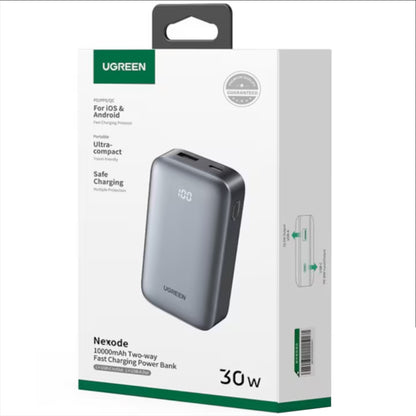 Baterie Externa UGREEN PB502, 10000mAh, 30W, QC + PD, 1 x USB-A - 1 x USB-C, Gri