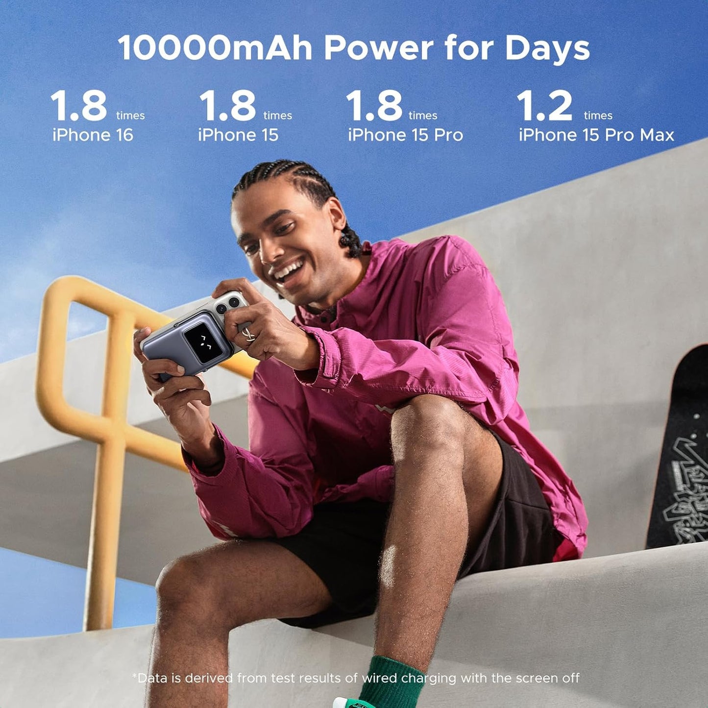 Baterie Externa Wireless UGREEN PB572 Uno, 10000mAh, 20W, PD + FQI, 1 x QI - 1 x USB-C, Gri