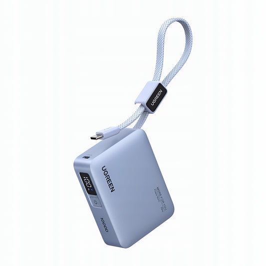 Baterie Externa UGREEN PB584 (75173B), 10000mAh, 33W, QC + PD, 1 x USB-A - 2 x USB-C, Bleu