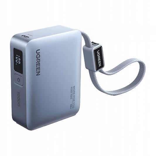 Baterie Externa UGREEN PB584 (75173B), 10000mAh, 33W, QC + PD, 1 x USB-A - 2 x USB-C, Bleu