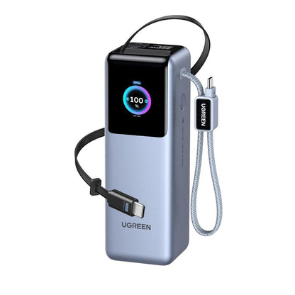 Baterie Externa UGREEN PB728 (75702B), 25000mAh, 200W, QC + PD, 1 x USB-A - 3 x USB-C, Gri