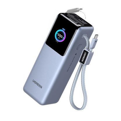 Baterie Externa UGREEN PB728 (75702B), 25000mAh, 200W, QC + PD, 1 x USB-A - 3 x USB-C, Gri