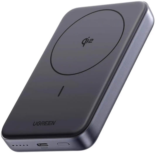 Baterie Externa UGREEN PB761, 10000mAh, 30W, PD + FQI, 1 x QI - 1 x USB-C, Gri