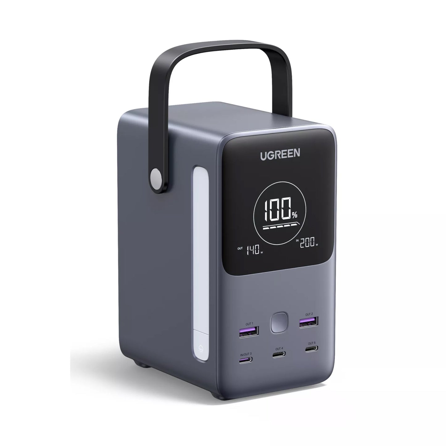 Baterie Externa UGREEN PB770, 48000mAh, 300W, QC + PD, 2 x USB-A - 3 x USB-C, Gri