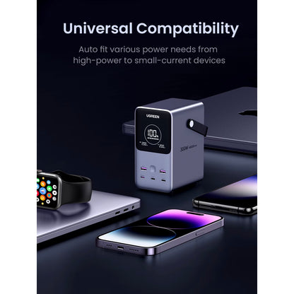 Baterie Externa UGREEN PB770, 48000mAh, 300W, QC + PD, 2 x USB-A - 3 x USB-C, Gri