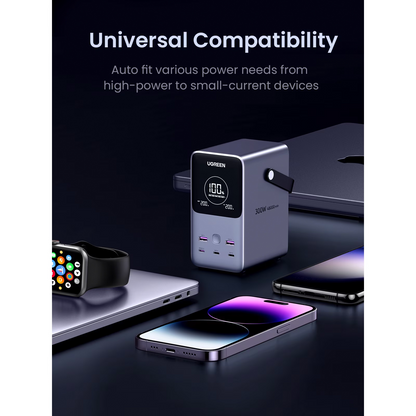 Baterie Externa UGREEN PB770, 48000mAh, 300W, QC + PD, 2 x USB-A - 3 x USB-C, Gri, Resigilata