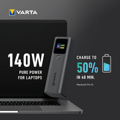 Baterie Externa Varta High Speed, 27000mAh, 140W, QC + PD, 1 x USB-A - 2 x USB-C, Neagra