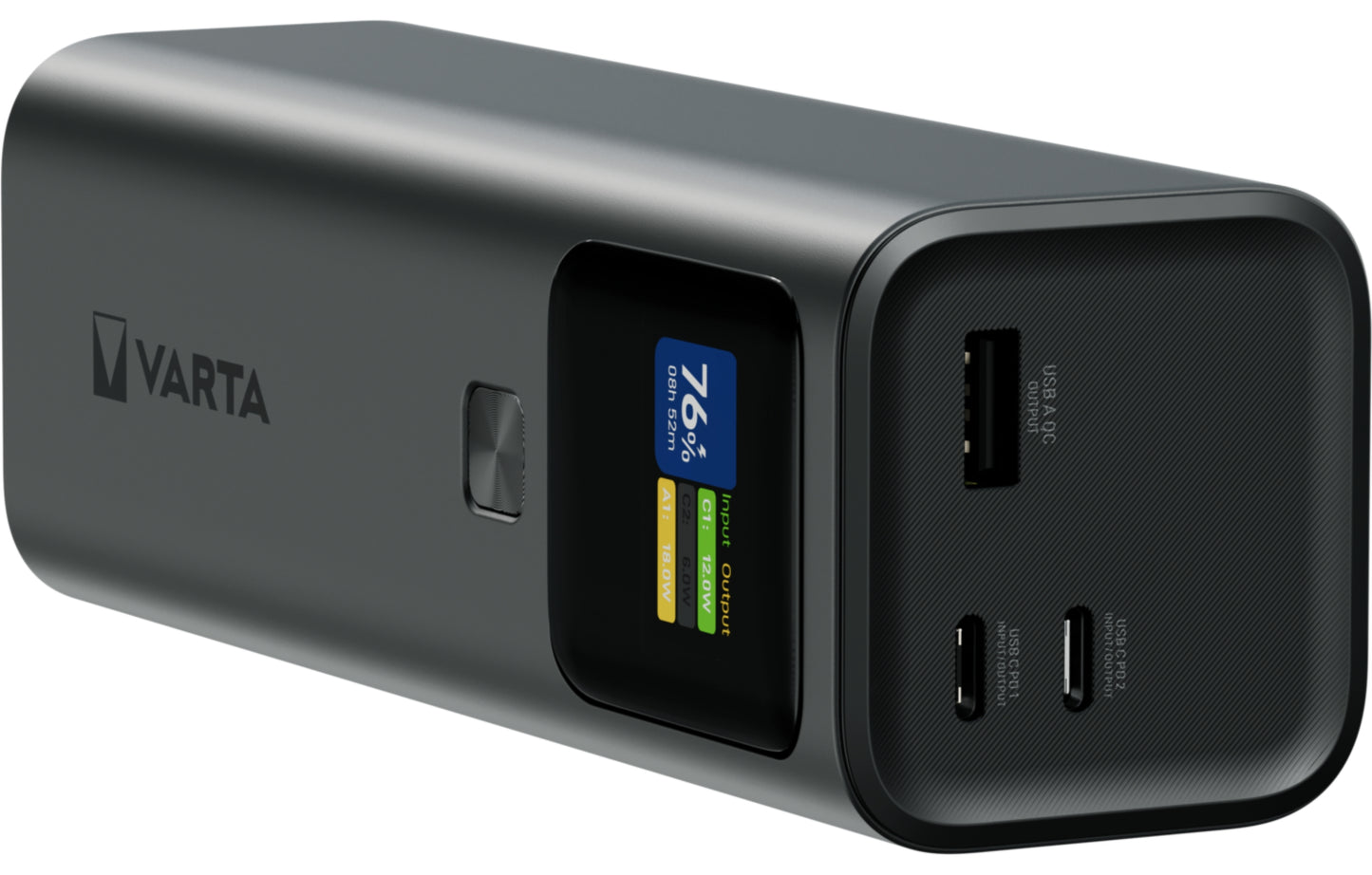 Baterie Externa Varta High Speed, 27000mAh, 140W, QC + PD, 1 x USB-A - 2 x USB-C, Neagra
