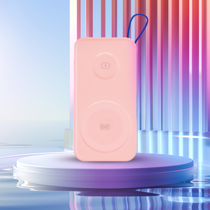 Baterie Externa Wireless 3MK PastelUp, 10000mAh, 22.5W, QC + PD + FQI, 1 x USB-A - 1 x USB-C - 2 x QI, Roz