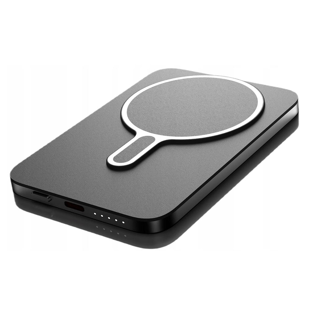 Baterie Externa Wireless 3MK MagSnap Go, 5000mAh, 20W, PD + FQI, 1 x QI - 1 x USB-C, Gri