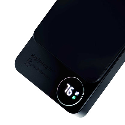 Baterie Externa Wireless 3MK MagSynergy Ni+, 5000mAh, 22.5W, PD + FQI, 1 x QI - 1 x USB-C, Neagra
