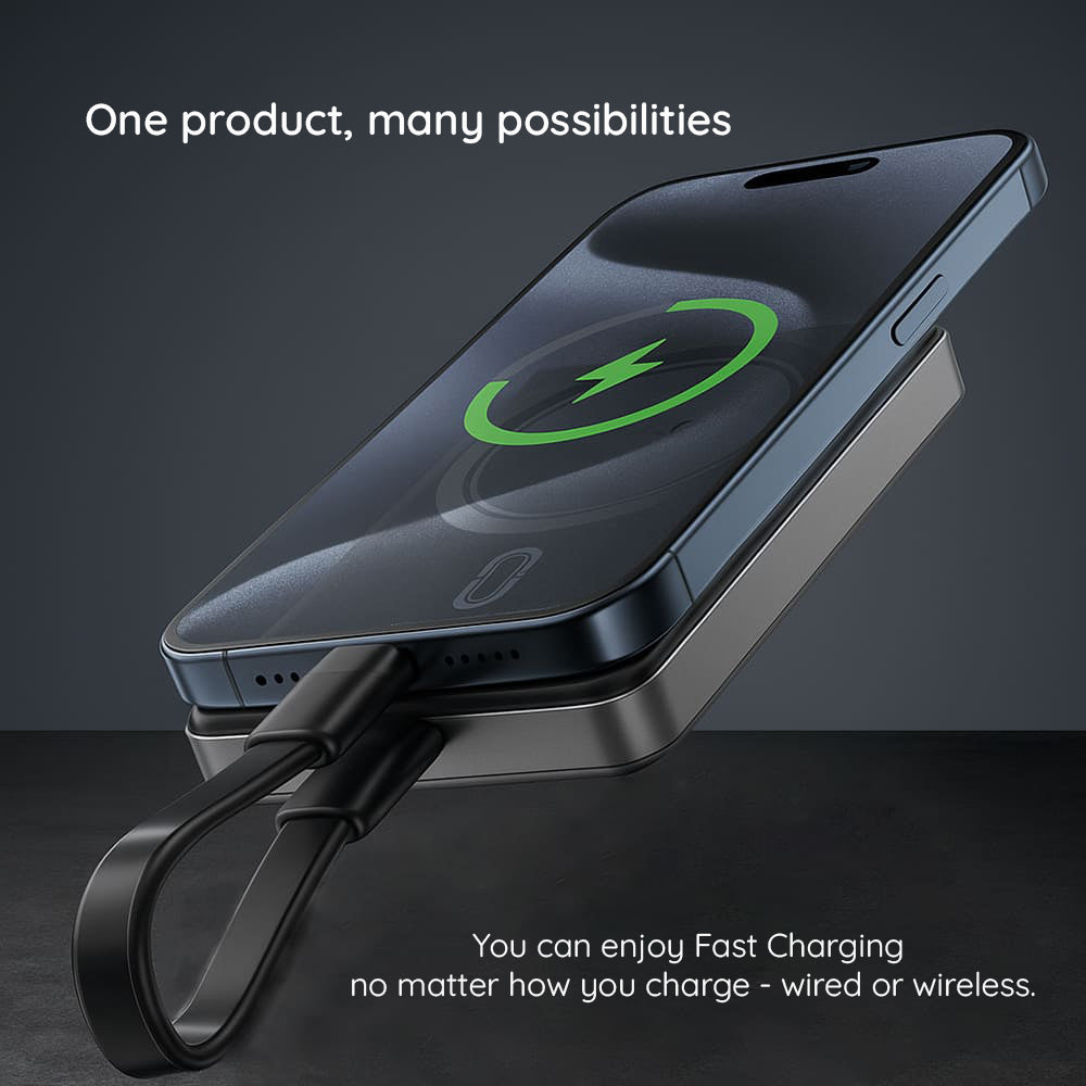 Baterie Externa Wireless Acefast M12, 10000mAh, 20W, PD + FQI, 1 x QI - 1 x USB-C, Neagra