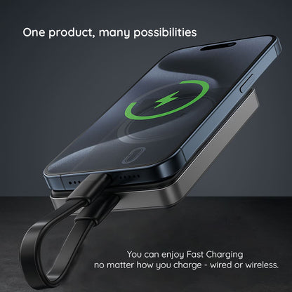 Baterie Externa Wireless Acefast M12, 10000mAh, 20W, PD + FQI, 1 x QI - 1 x USB-C, Neagra