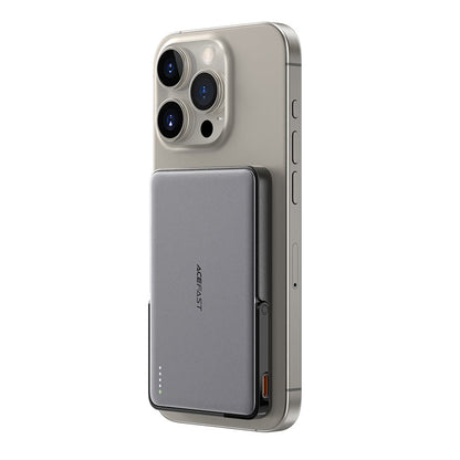 Baterie Externa Wireless Acefast M16, 5000mAh, 18W, PD + FQI, 1 x QI - 1 x USB-C, Neagra