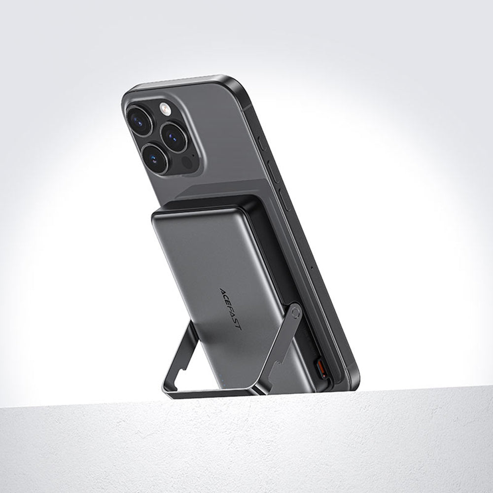 Baterie Externa Wireless Acefast M17, 10000mAh, 22.5W, PD + FQI, 1 x QI - 1 x USB-C, Neagra