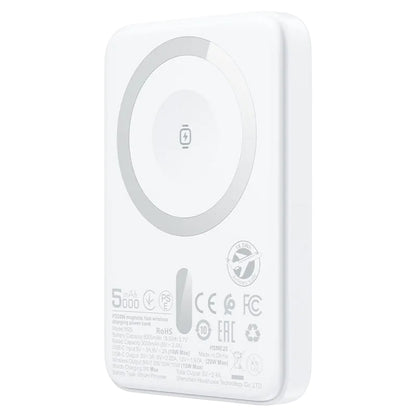 Baterie Externa Wireless Acefast M25, 5000mAh, 20W, PD + FQI, 1 x QI - 1 x USB-C, Alba