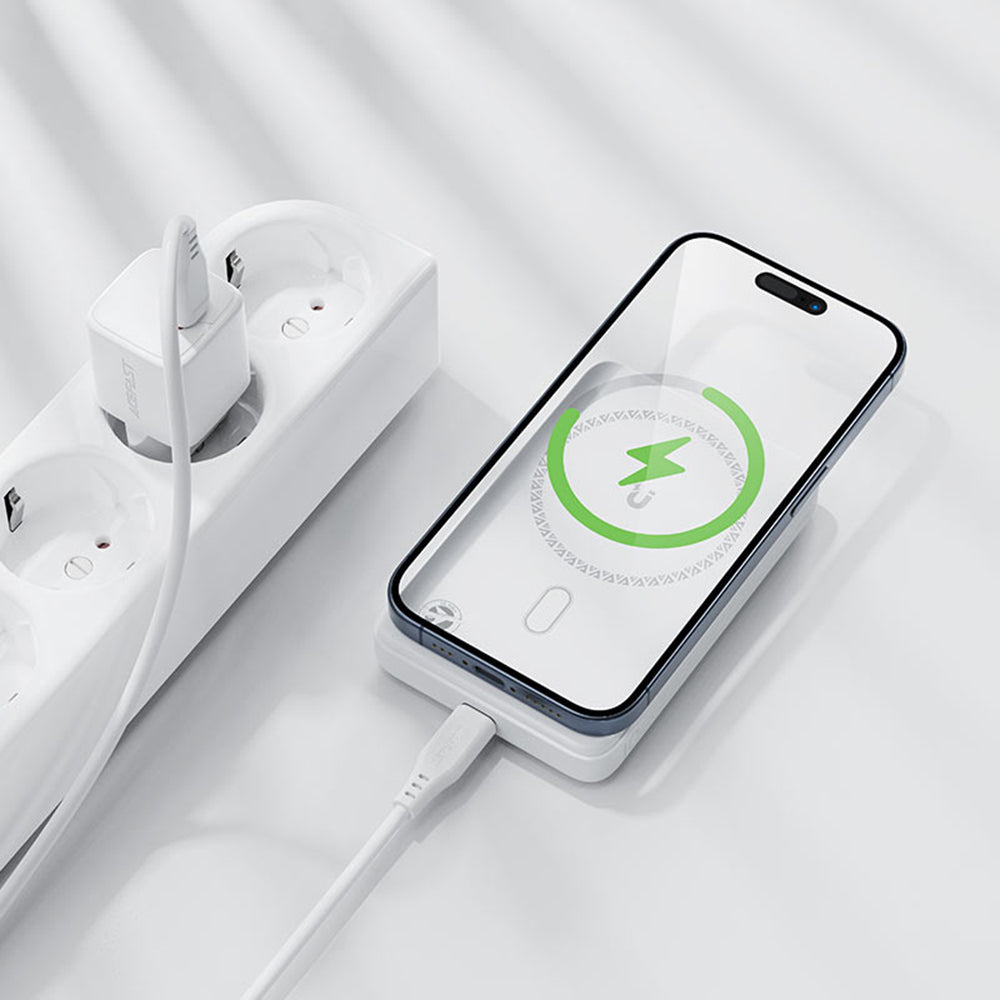 Baterie Externa Wireless Acefast M26, 10000mAh, 20W, PD + FQI, 1 x QI - 1 x USB-C, Alba