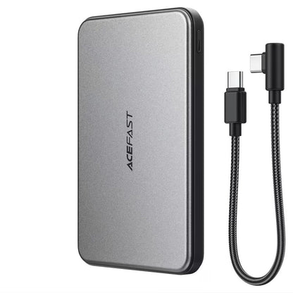 Baterie Externa Wireless Acefast M30, 5000mAh, 20W, PD + FQI, 1 x QI - 2 x USB-C, Neagra