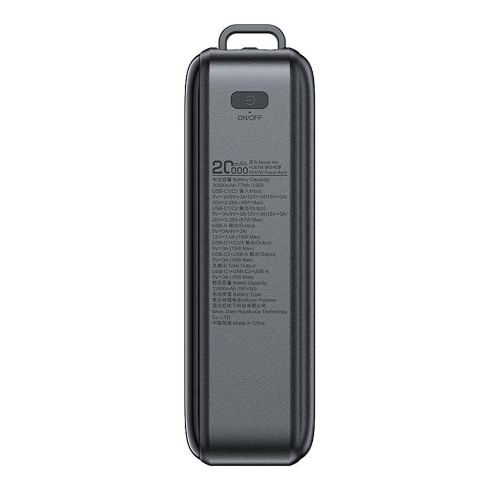 Baterie Externa  Acefast M4, 20000mAh, 67W, PD, 1 x USB-A - 2 x USB-C, Neagra
