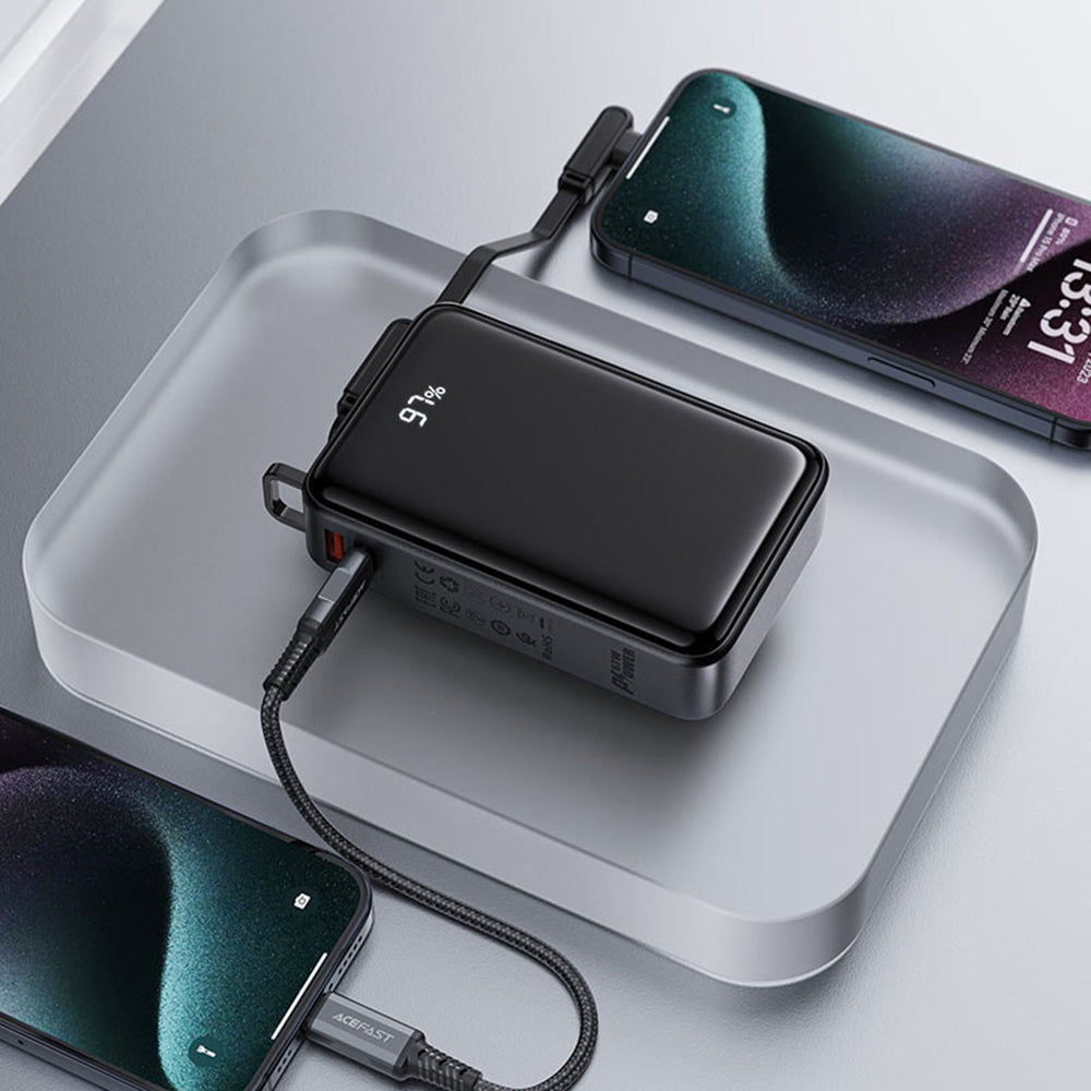 Baterie Externa  Acefast M4, 20000mAh, 67W, PD, 1 x USB-A - 2 x USB-C, Neagra
