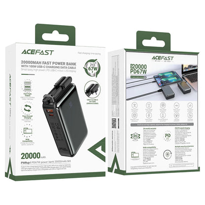Baterie Externa  Acefast M4, 20000mAh, 67W, PD, 1 x USB-A - 2 x USB-C, Neagra
