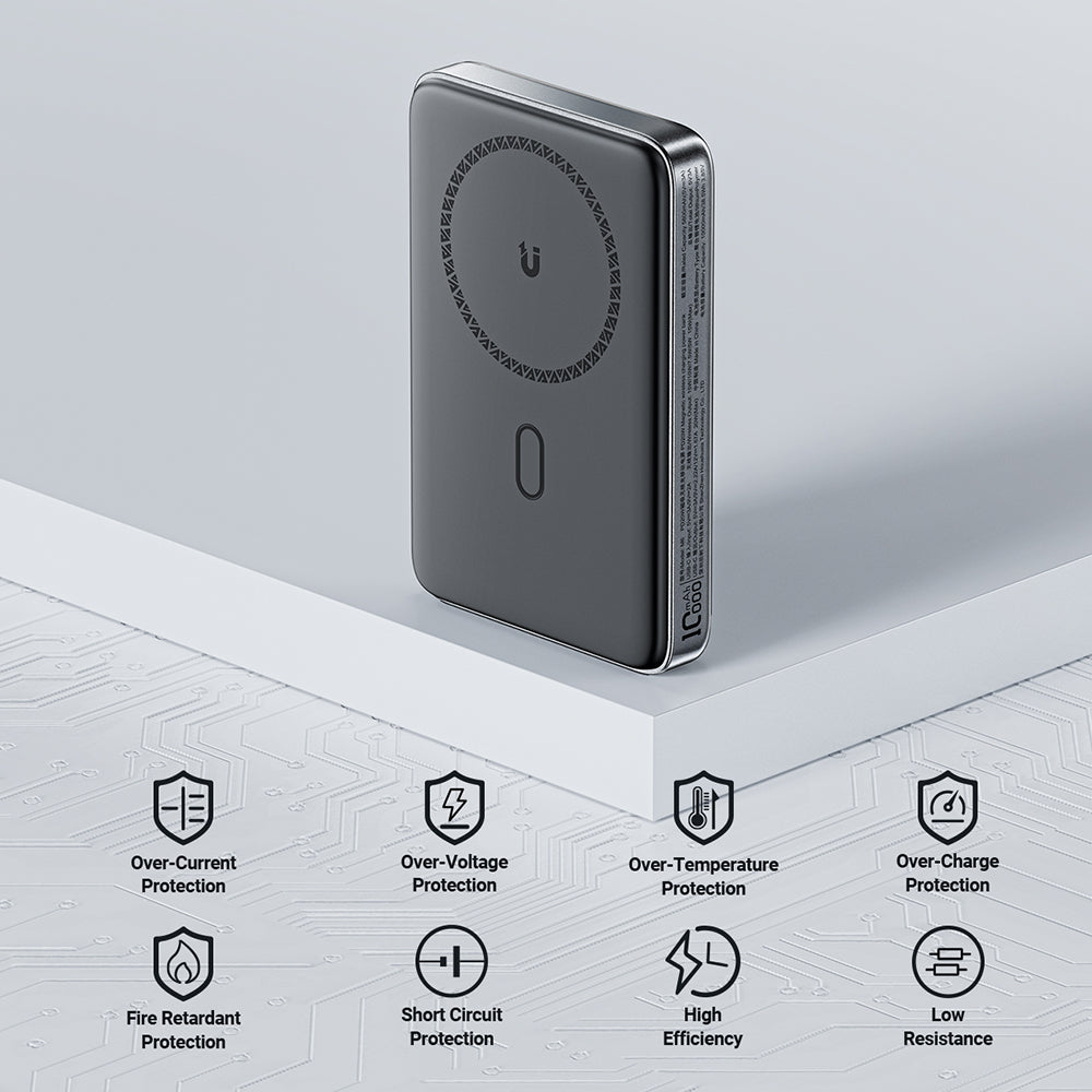 Baterie Externa Wireless Acefast M6, 10000mAh, 20W, PD + FQI, 1 x QI - 1 x USB-C, Neagra