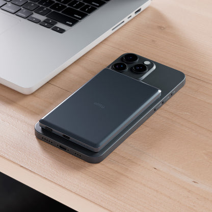 Baterie Externa Wireless Allity. APB-300, 5000mAh, 20W, PD + FQI, 1 x QI - 1 x USB-C, Gri