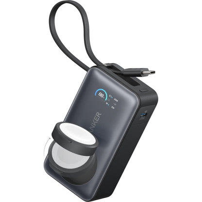 Baterie Externa Wireless Anker MagGo, 10000mAh, 35W, PD + QI, 1 x QI - 2 x USB-C, Neagra A1657H11