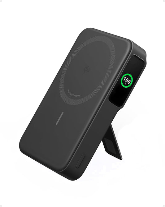 Baterie Externa Wireless Anker MagGo, 10000mAh, 27W, PD + FQI, 1 x QI - 1 x USB-C, Neagra A1654011