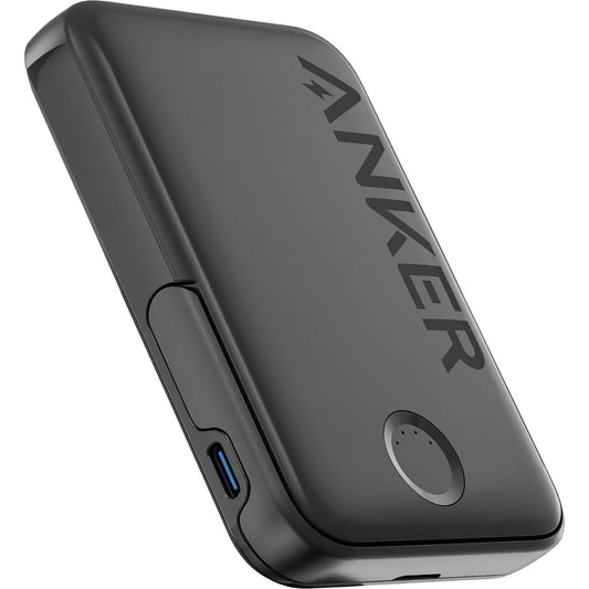 Baterie Externa Wireless Anker 322 MagGo, 5000mAh, 12W, 1 x QI - 1 x USB-C, Neagra A1618G11