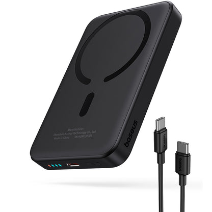 Baterie Externa Wireless Baseus Magnetic Mini, 10000mAh, 20W, PD + FQI, 1 x QI - 1 x USB-C, Neagra P10059001113-00