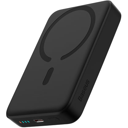 Baterie Externa Wireless Baseus Magnetic Mini, 10000mAh, 30W, PD + FQI, 1 x QI - 1 x USB-C, Neagra PPCX110201