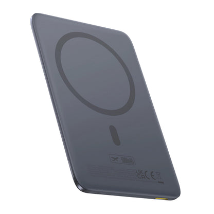 Baterie Externa Wireless Baseus PicoGo AM41, 5000mAh, 20W, PD + FQI, 1 x QI - 1 x USB-C, Gri P1007680C813-00