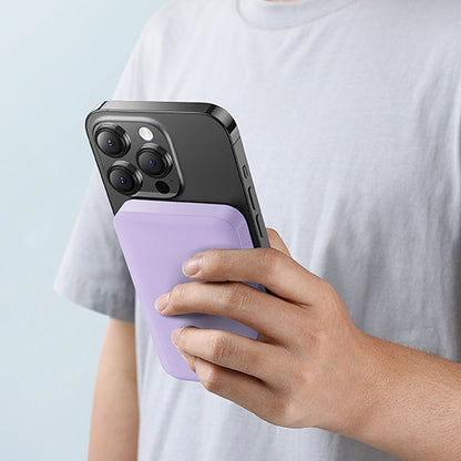 Baterie Externa Wireless Baseus Magnetic Mini, 5000mAh, 20W, PD + FQI, 1 x QI - 1 x USB-C, Mov P10022107513