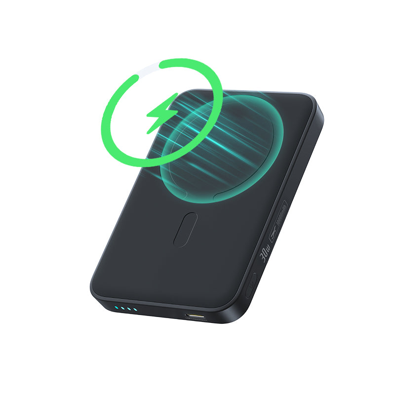 Baterie Externa Wireless Baseus EnerFill FM11, 10000mAh, 30W, PD + FQI, 1 x QI - 1 x USB-C, Neagra