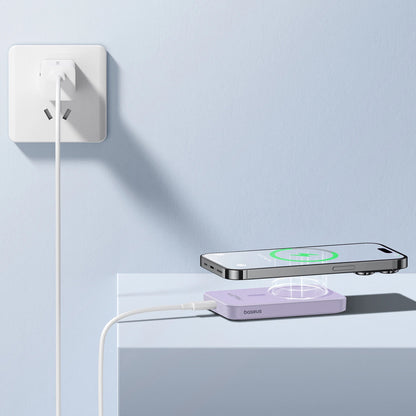 Baterie Externa Wireless Baseus Magnetic Mini, 5000mAh, 20W, PD + FQI, 1 x QI - 1 x USB-C, Mov P10022107513