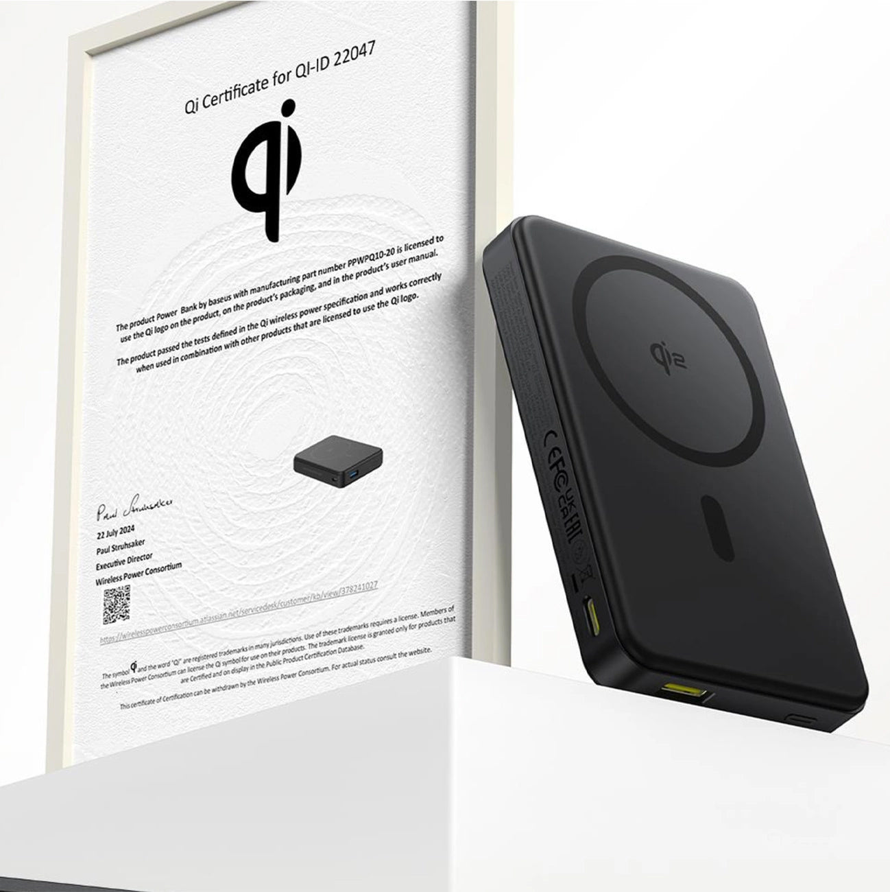 Baterie Externa Wireless Baseus Airpow2 Qi2, 10000mAh, 22.5W, QC + PD + FQI, 1 x QI - 1 x USB-A - 1 x USB-C, Neagra P10080000123-00