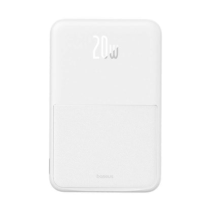 Baterie Externa Wireless Baseus MagPro PPCXZ05, 5000mAh, 20W, PD + FQI, 1 x QI - 1 x USB-C, Alba P10064101223-00
