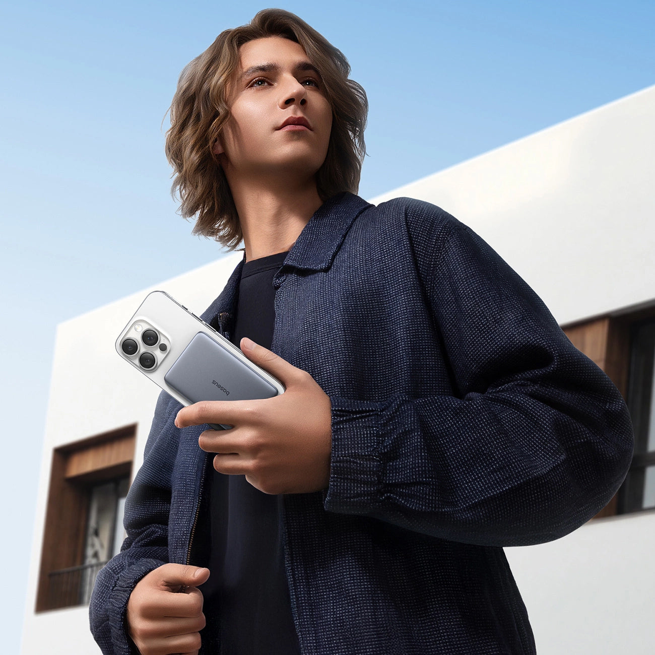 Baterie Externa Wireless Baseus PicoGo AM41, 5000mAh, 20W, PD + FQI, 1 x QI - 1 x USB-C, Gri P1007680C813-00