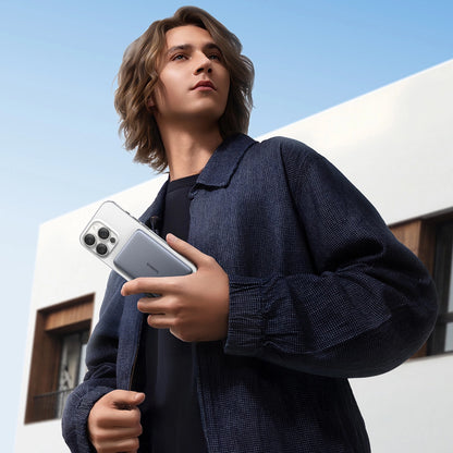 Baterie Externa Wireless Baseus PicoGo AM41, 5000mAh, 20W, PD + FQI, 1 x QI - 1 x USB-C, Gri P1007680C813-00