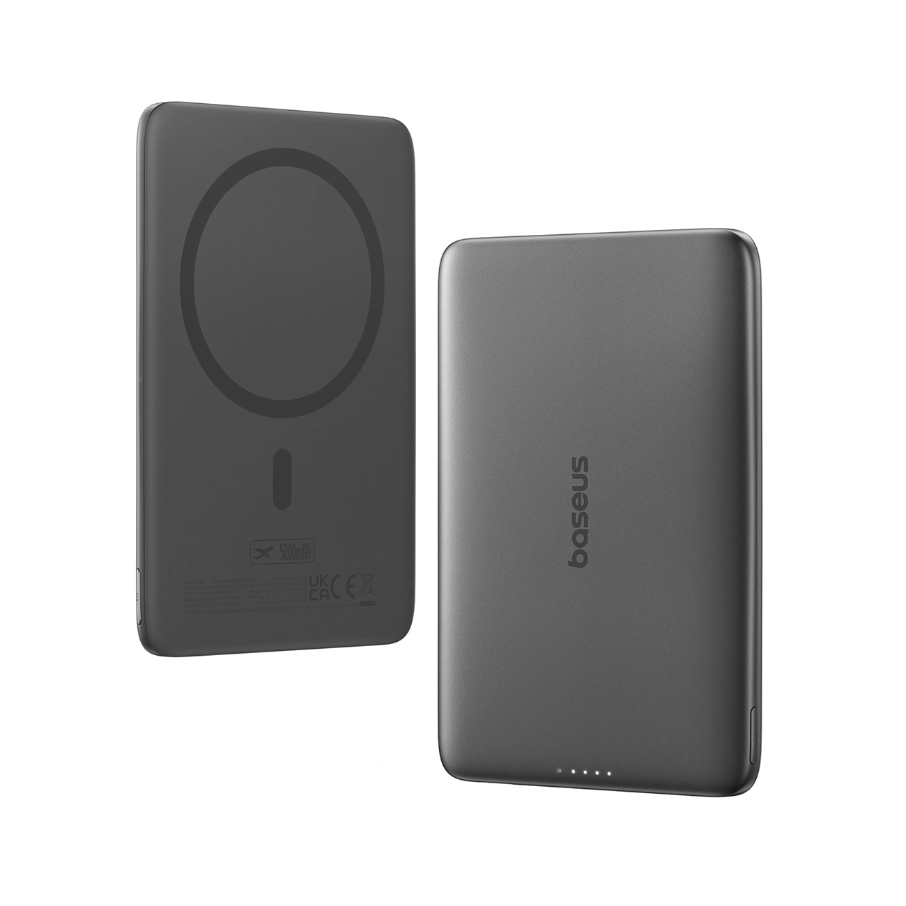 Baterie Externa Wireless Baseus PicoGo AM41, 5000mAh, 20W, PD + FQI, 1 x QI - 1 x USB-C, Neagra