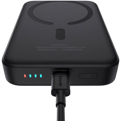 Baterie Externa Wireless Baseus Magnetic Mini, 10000mAh, 20W, PD + FQI, 1 x QI - 1 x USB-C, Neagra P10059001113-00