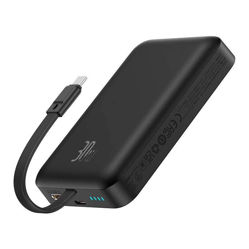 Baterie Externa Wireless Baseus Magnetic Mini, 10000mAh, 30W, PD + FQI, 1 x QI - 2 x USB-C, Neagra P1002210B113-00