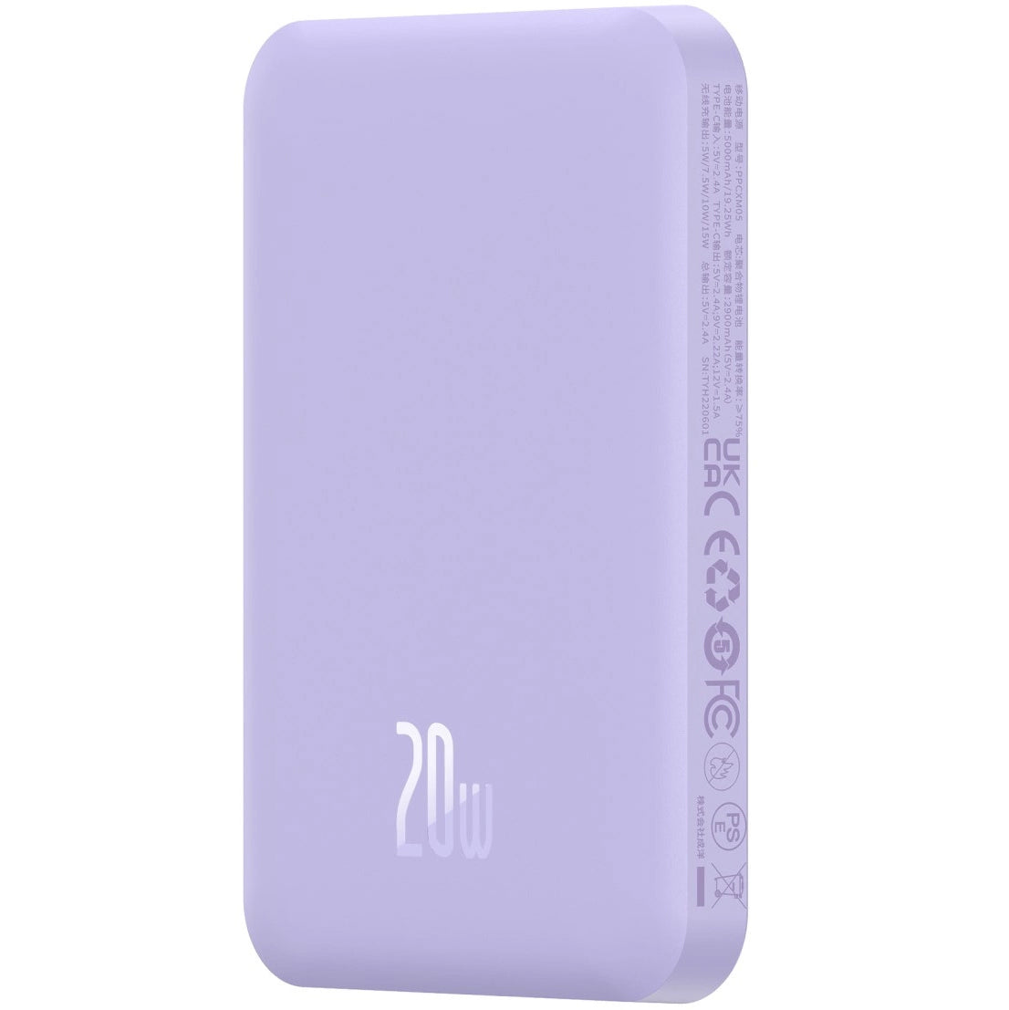 Baterie Externa Wireless Baseus Magnetic Mini, 5000mAh, 20W, PD + FQI, 1 x QI - 1 x USB-C, Mov P10022107513