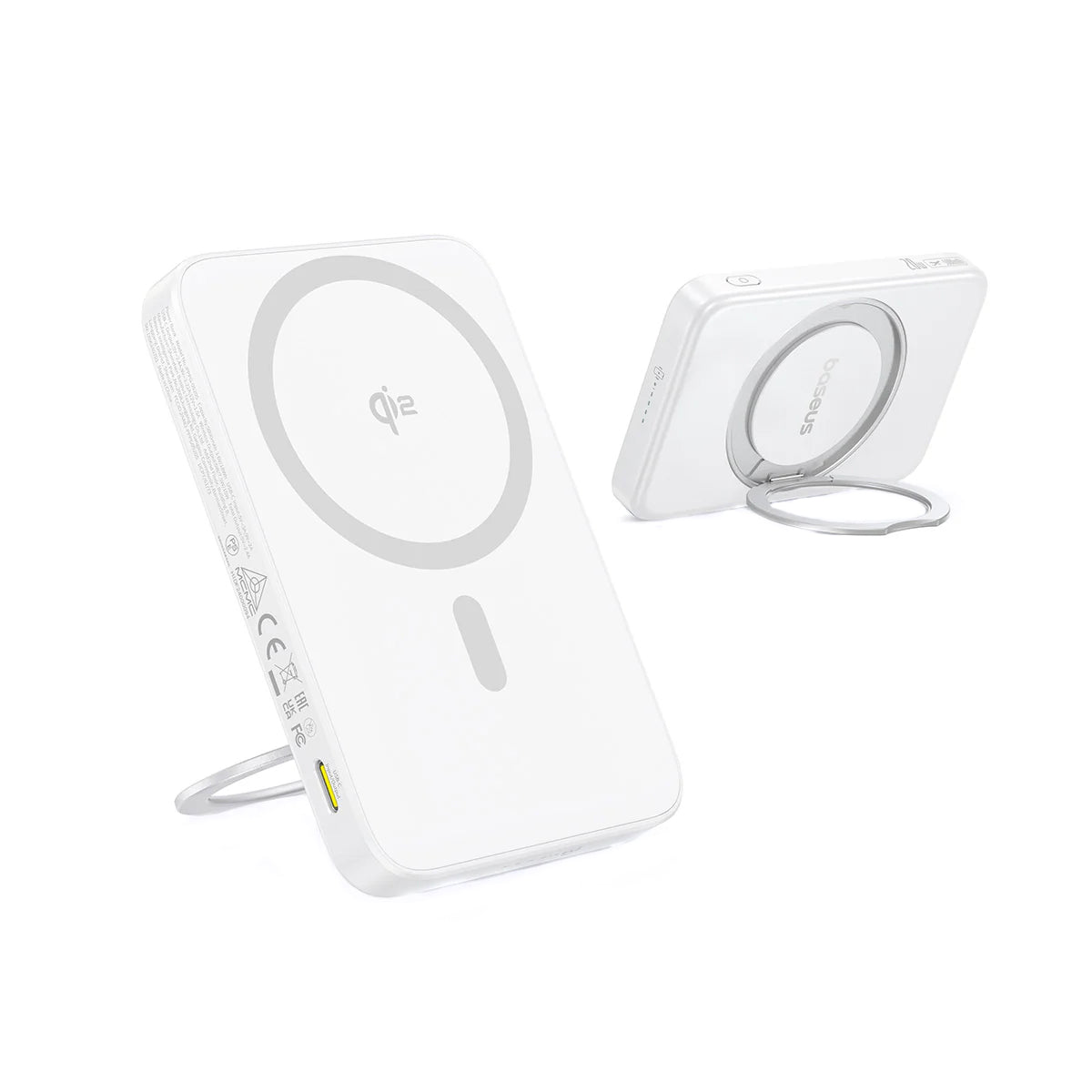 Baterie Externa Wireless Baseus PicoGo, 5000mAh, 20W, PD + FQI, 1 x QI - 1 x USB-C, Alba P10076800213-01